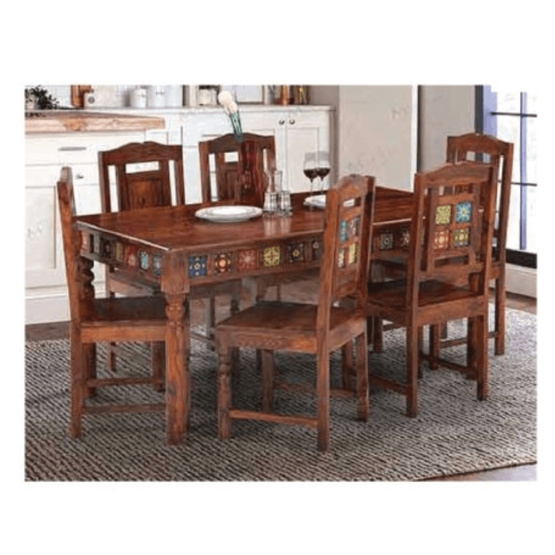 Marcello 1+4 Sheesham Wood Dining Set in Walnut Colour