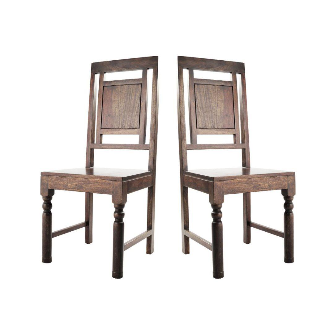 Chakra Set of 2 Sheesham Wood Dining Chair