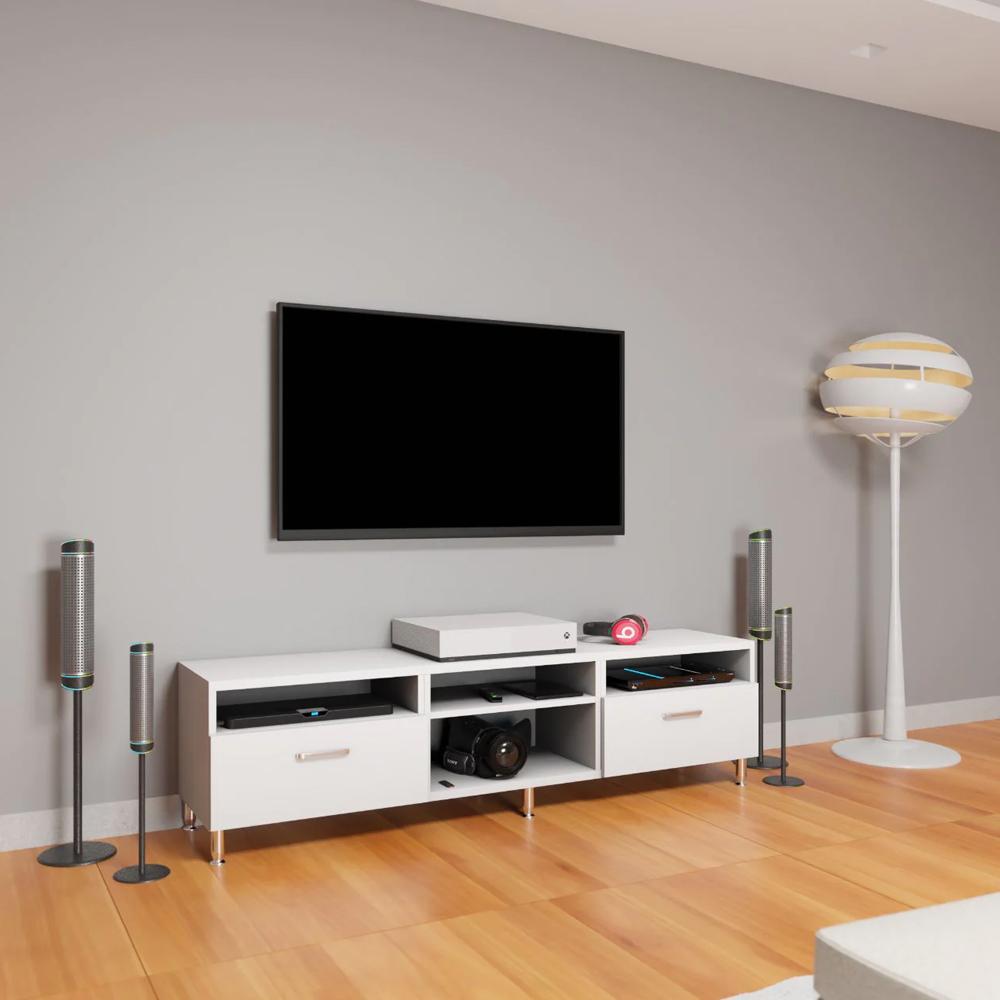 Tiana Engineered Wood TV Unit in White Colour