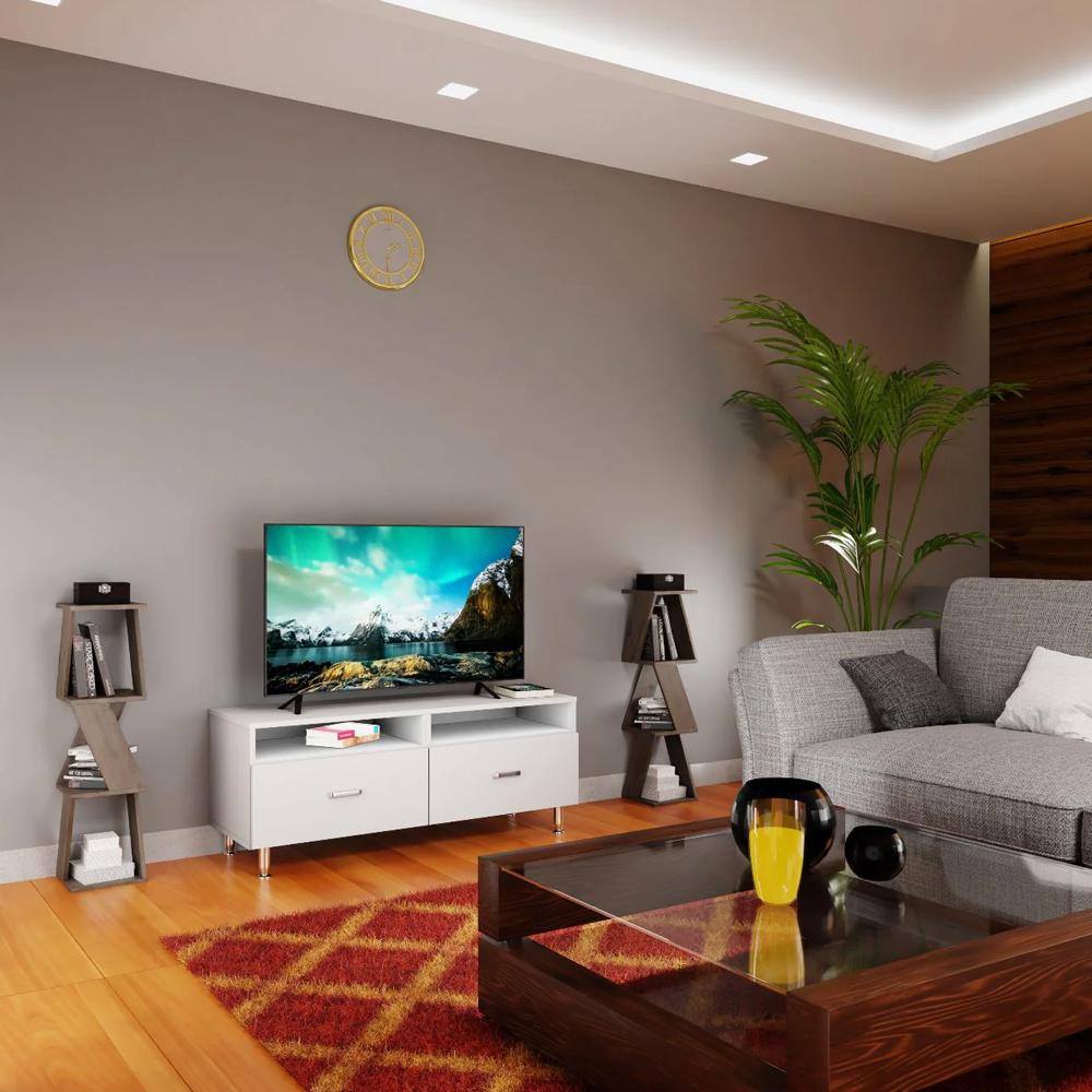 Rawari Engineered Wood TV Unit in White Colour