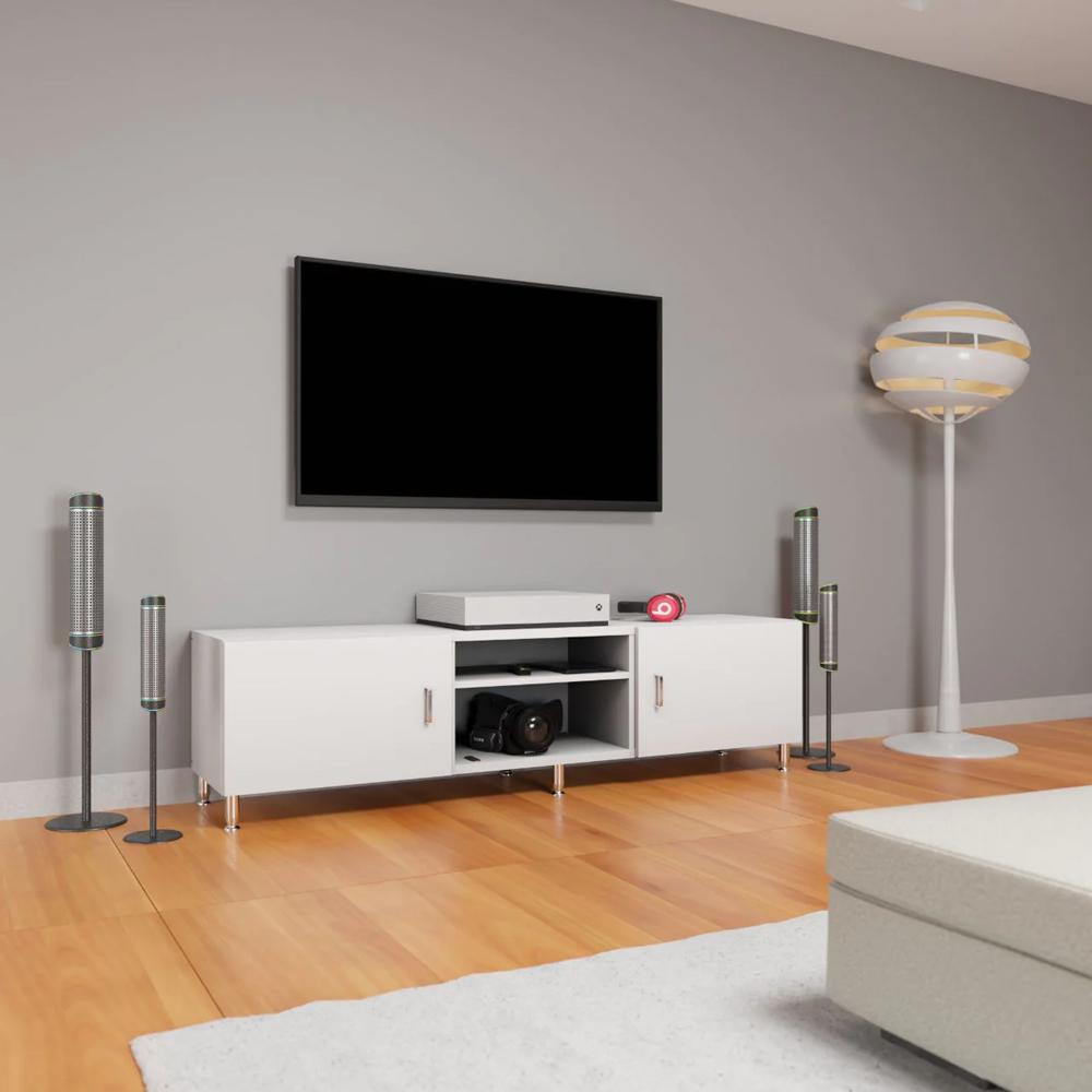 Fennel Engineered Wood TV Unit in White Colour