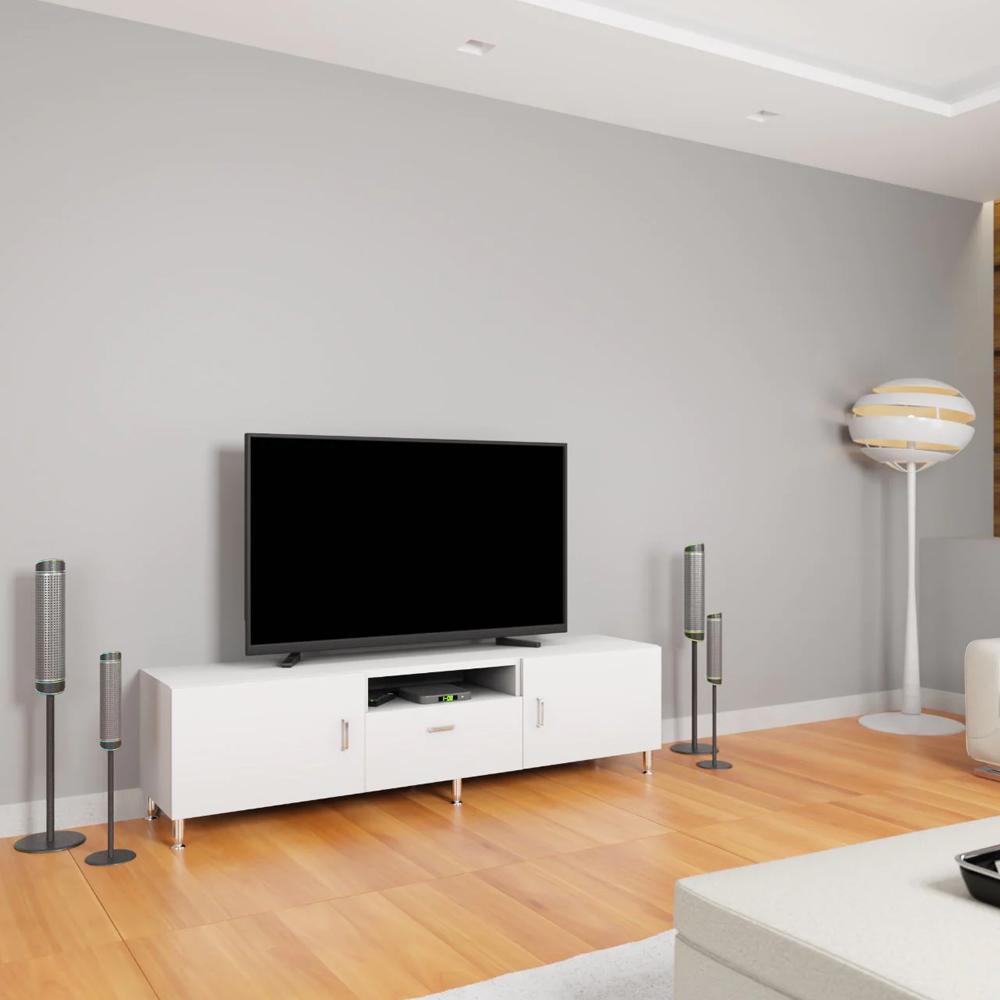 Fernanz Engineered Wood TV Unit in White Colour
