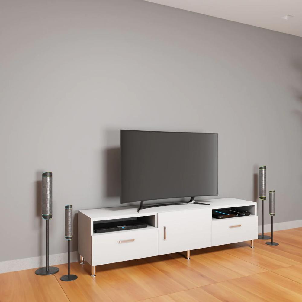 Gianni Engineered Wood TV Unit in White Colour