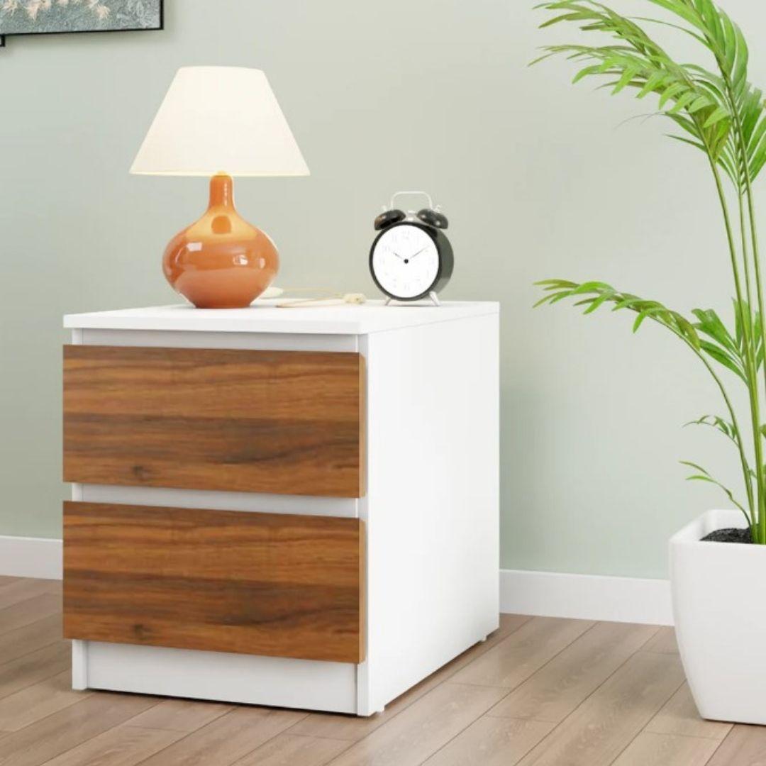Wrenlee Engineered Wood Chest of Drawers in Walnut & White Colour