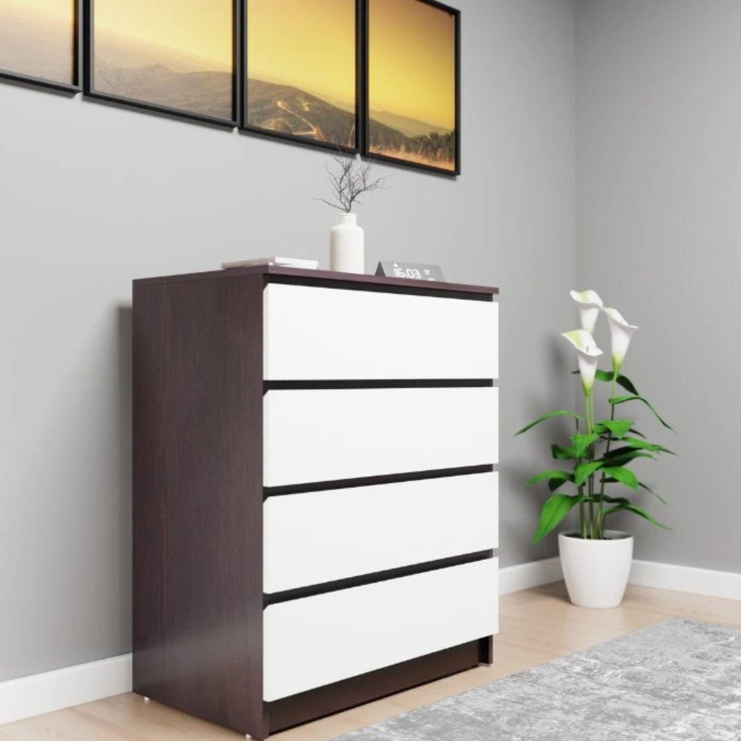 Winona Engineered Wood Chest of Drawers in Wenge & White Colour