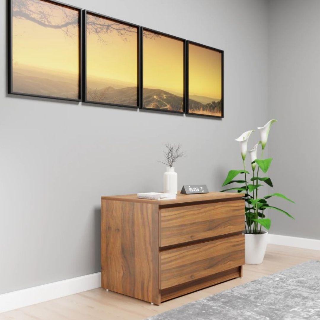 Alora Engineered Wood Chest of Drawers in Walnut Colour
