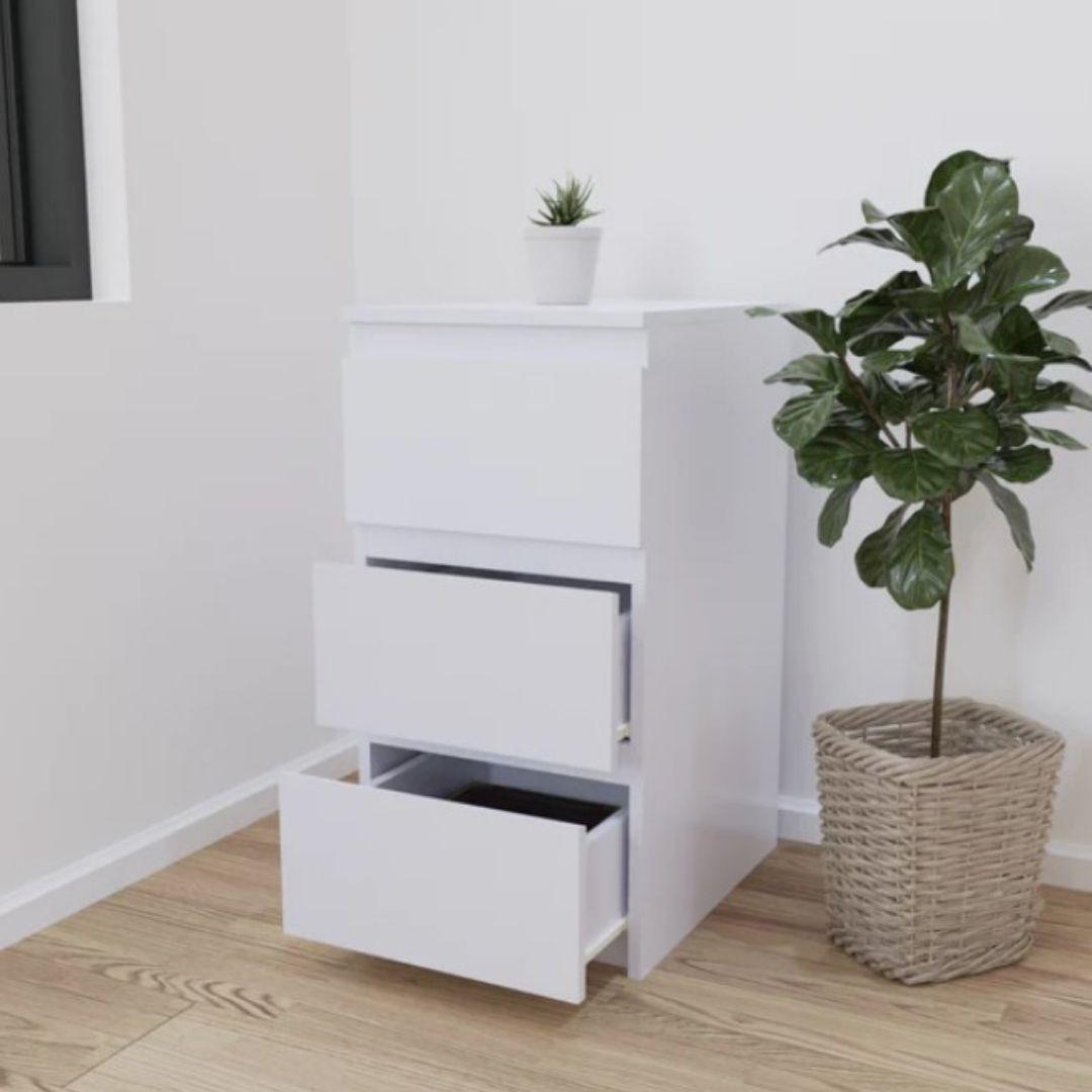 Lillian Engineered Wood Chest of Drawers in White Colour