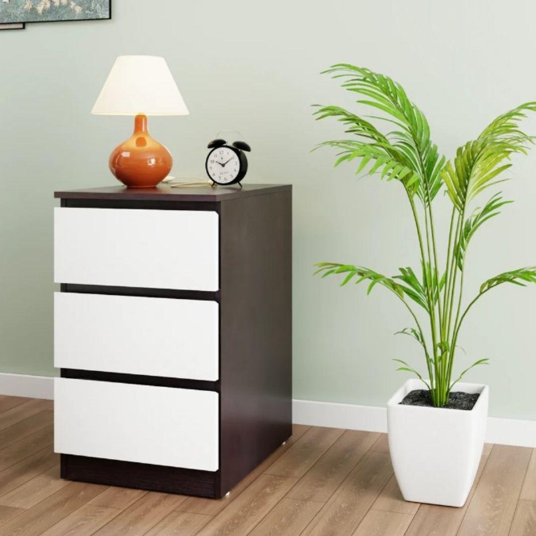 Lillian Engineered Wood Chest of Drawers in Wenge & White Colour