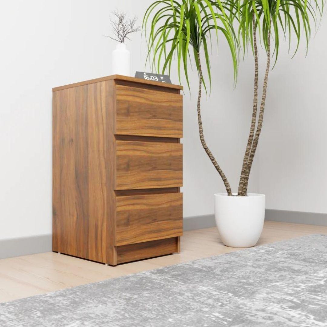 Lillian Engineered Wood Chest of Drawers in Walnut Colour