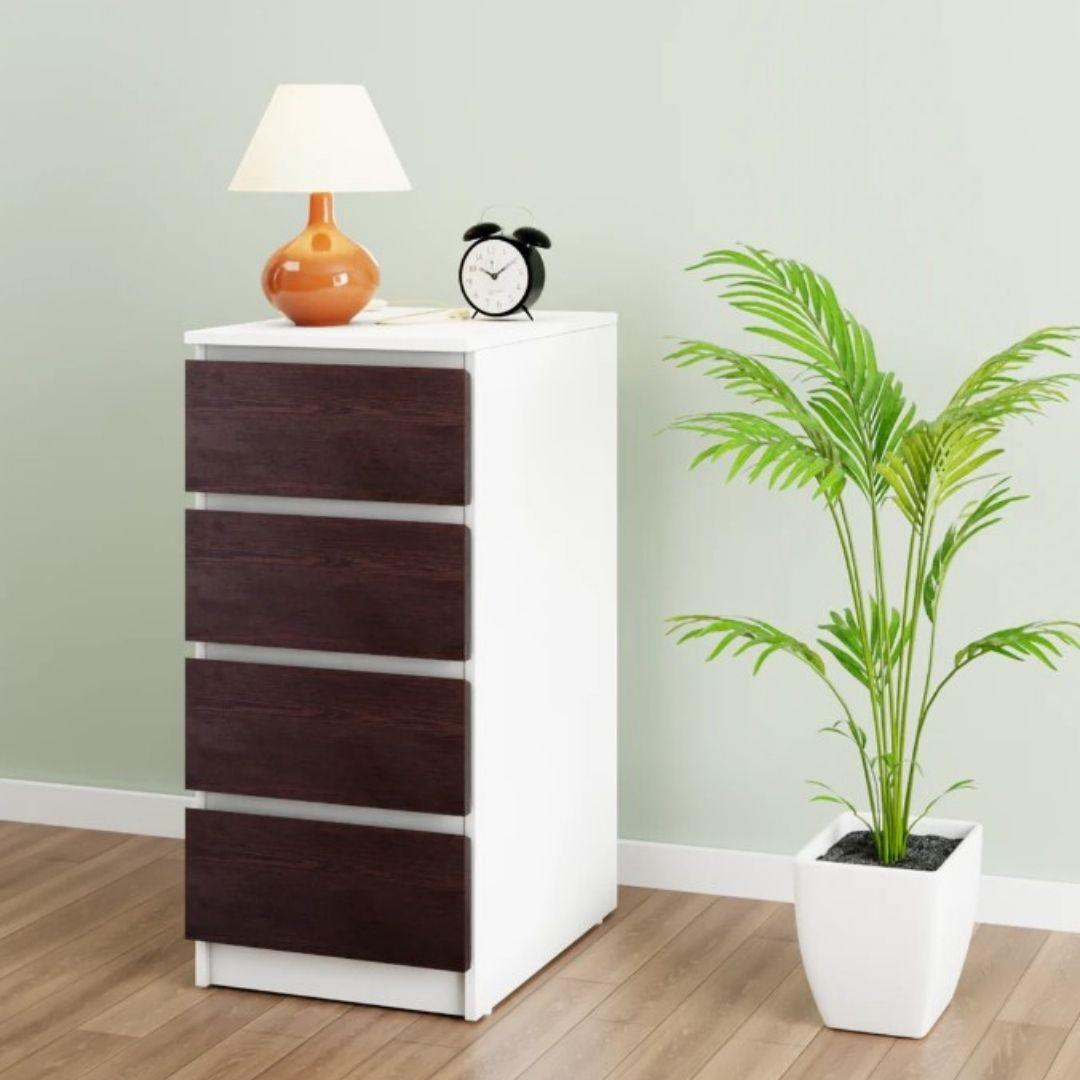 Quinn Engineered Wood Chest of Drawers in Wenge & White Colour