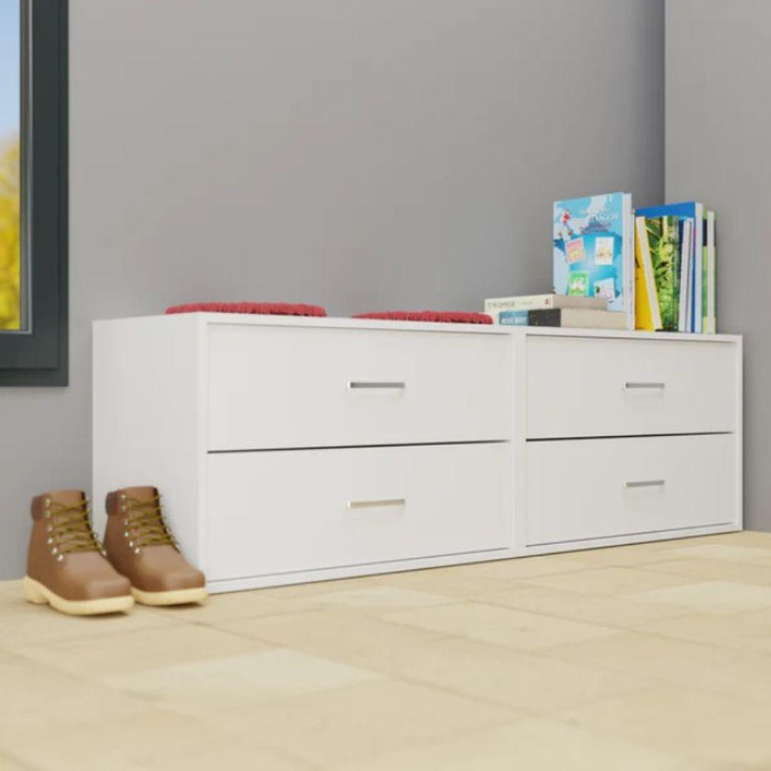 Greya Engineered Wood Chest of Drawers in White Colour
