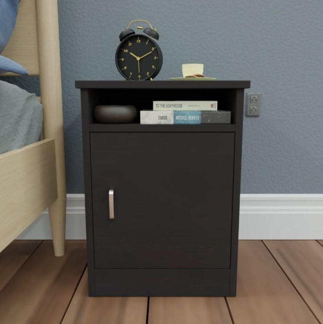 Benzo Engineered Wood Bedside Table in Wenge Colour