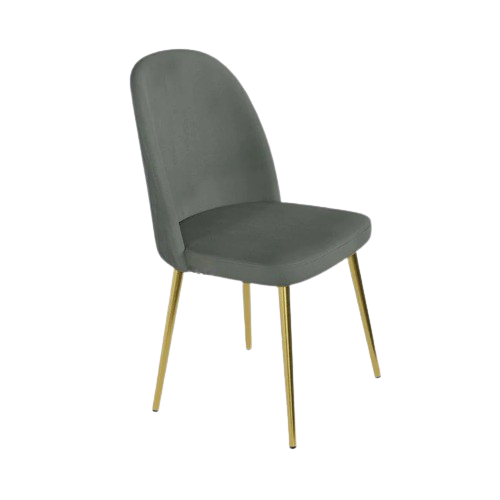 Diamond Chair With Upholstery Fabric In Dark Grey Finish ( Golden Leg )