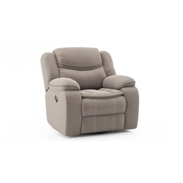 Florous Rocking & Rotating Single Seater Fabric Recliner in Grey Finish
