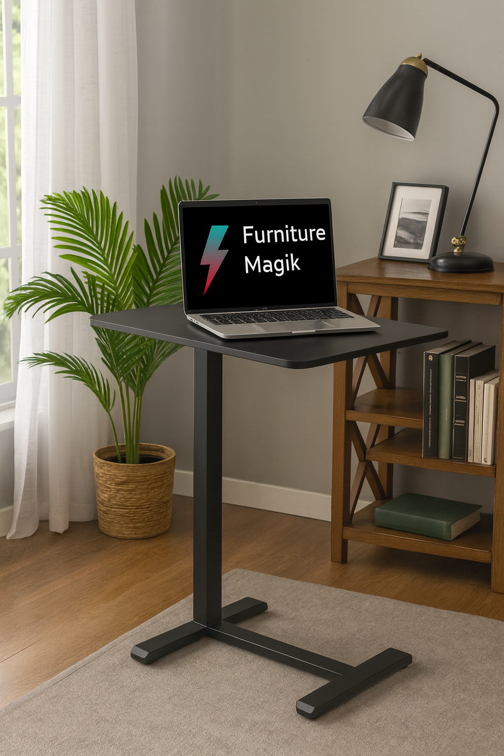 Fox Height Adjustable Table in Natural Finish