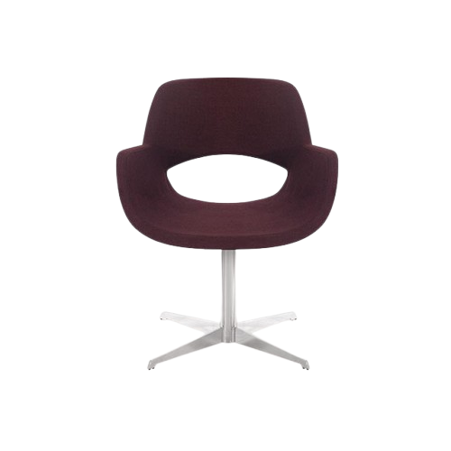 Marwin Fabric Lounge Chair in Purple Finish