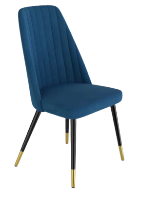 Pearl Chair With Upholstery Fabric In Dark Blue Finish
