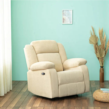 Rolina Motorized Electric Powered Recliner in Sandal Finish