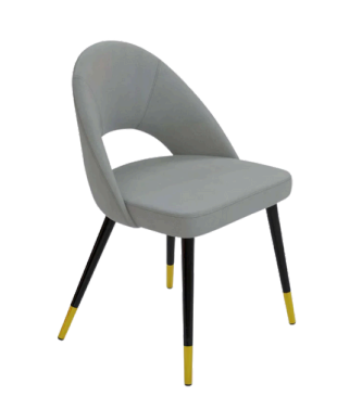 Ruby Chair With Upholstery Fabric In Grey Finish